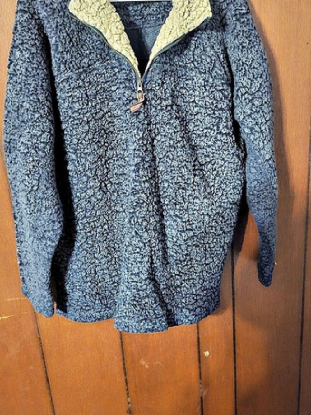 Live Oak Brand Quarter Zip Fleece Sherpa Blue & Gray XL